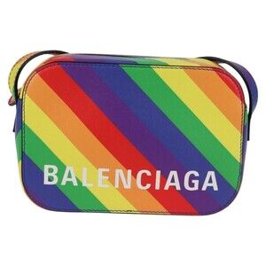 Balenciaga Leather Camera Bag XS Shoulder Bag Rainbow